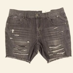 Ripped jean shorts